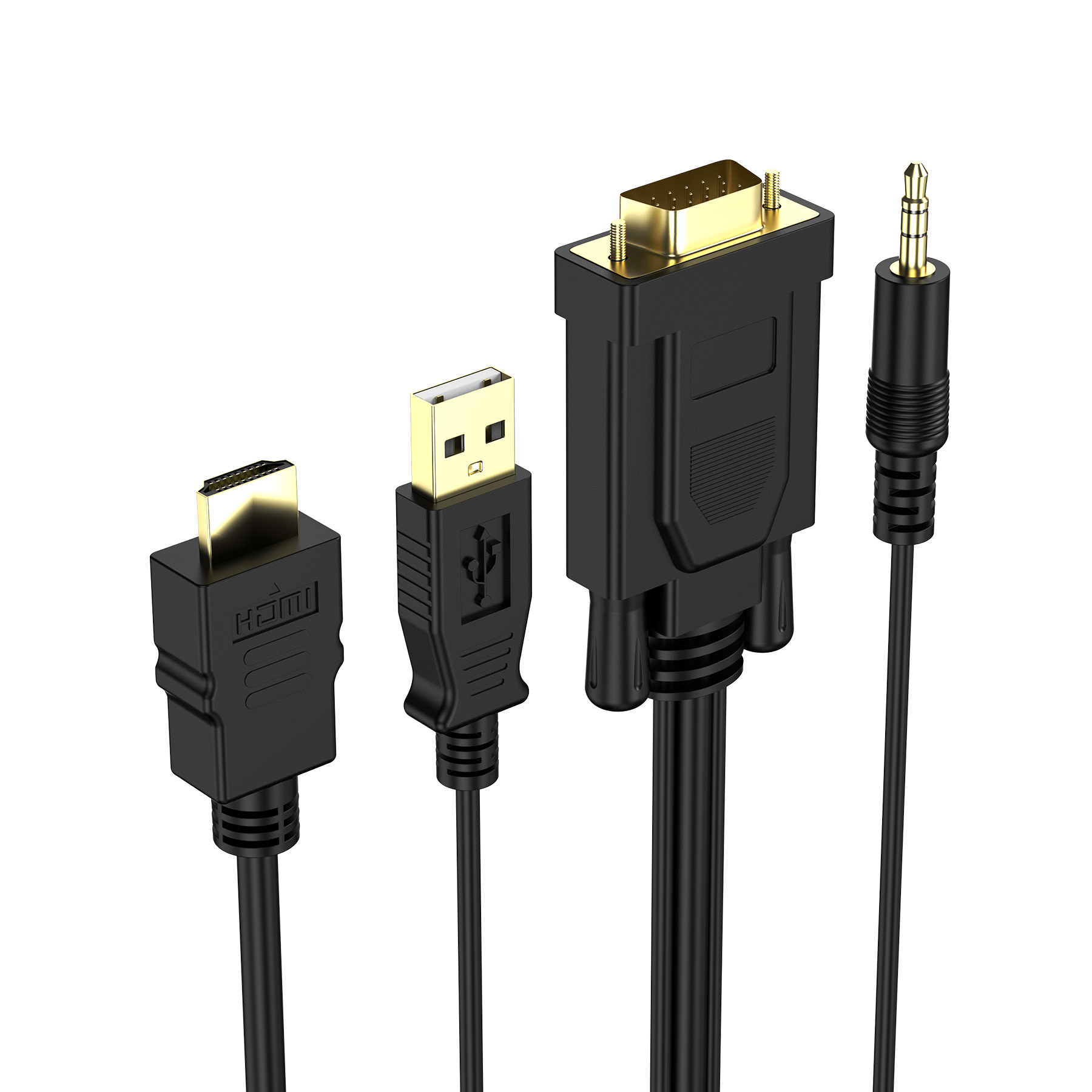 Choetech HDMI to VGA Cable with Audio Support for Monitor - 1.8M