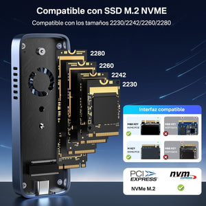 ACASIS M.2 NVMe SSD Enclosure USB-C 10Gbps with Cooling Fan Aluminium Case