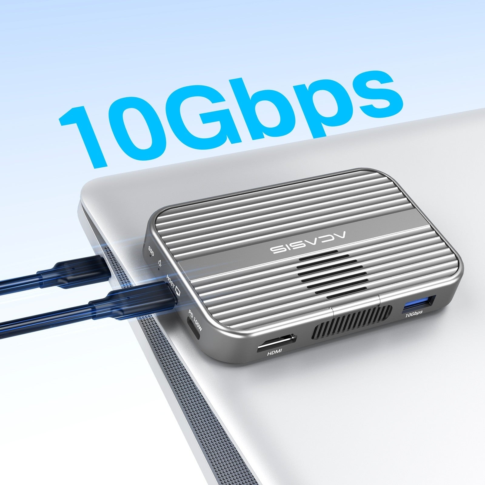 ACASIS 6 in 1 USB-C Hub with 10Gbps M.2 NVMe SSD Enclosure 4K HDMI Magnetic for iPhone