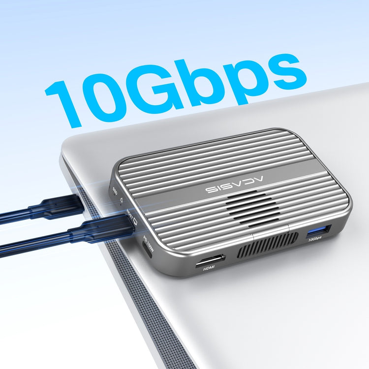ACASIS 6 in 1 USB-C Hub with 10Gbps M.2 NVMe SSD Enclosure 4K HDMI Magnetic for iPhone
