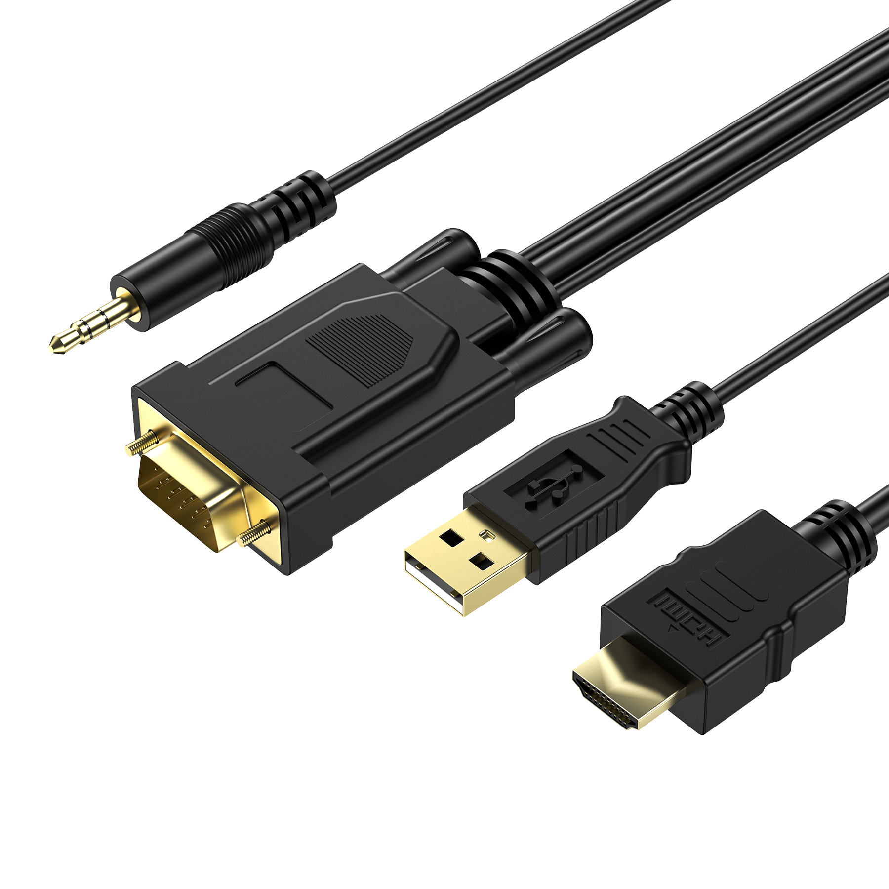 Choetech HDMI to VGA Cable with Audio Support for Monitor - 1.8M
