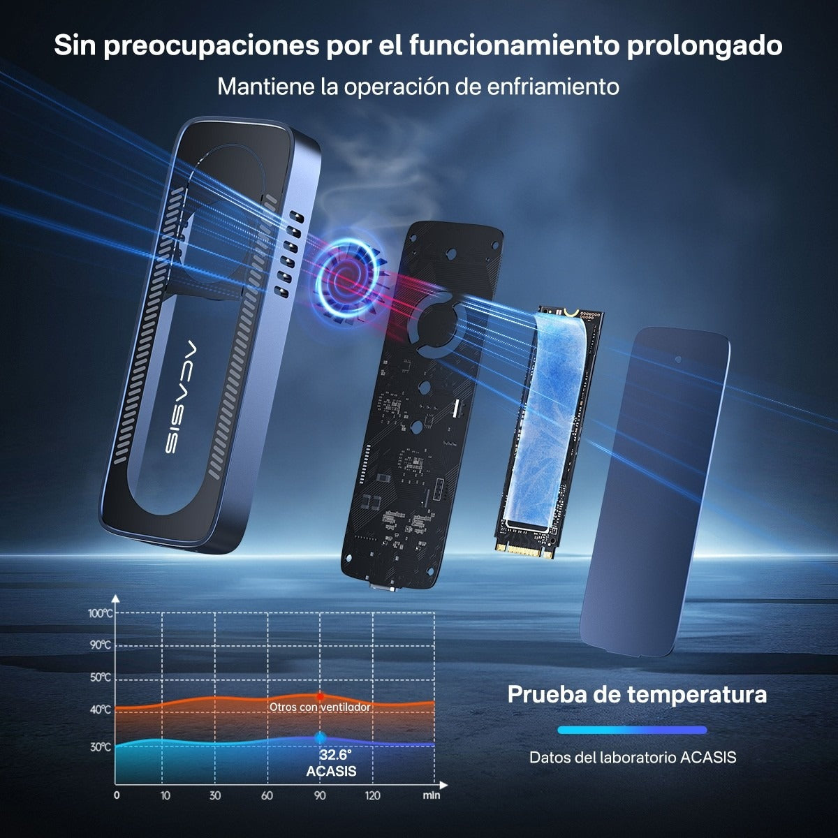 ACASIS M.2 NVMe SSD Enclosure USB-C 10Gbps with Cooling Fan Aluminium Case