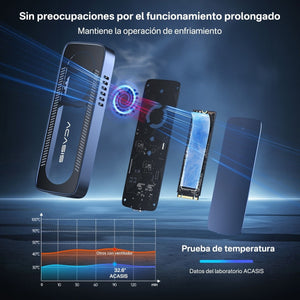 ACASIS M.2 NVMe SSD Enclosure USB-C 10Gbps with Cooling Fan Aluminium Case