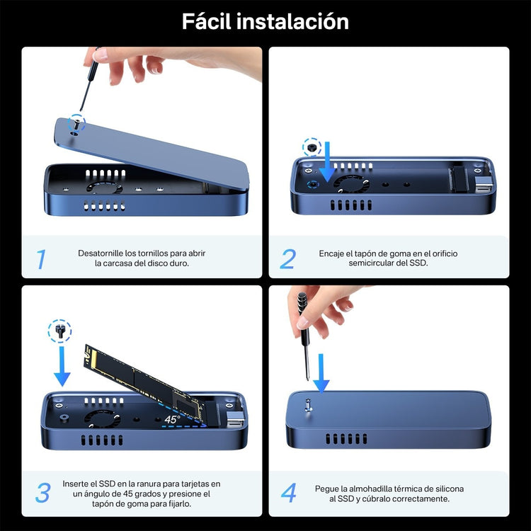ACASIS M.2 NVMe SSD Enclosure USB-C 10Gbps with Cooling Fan Aluminium Case