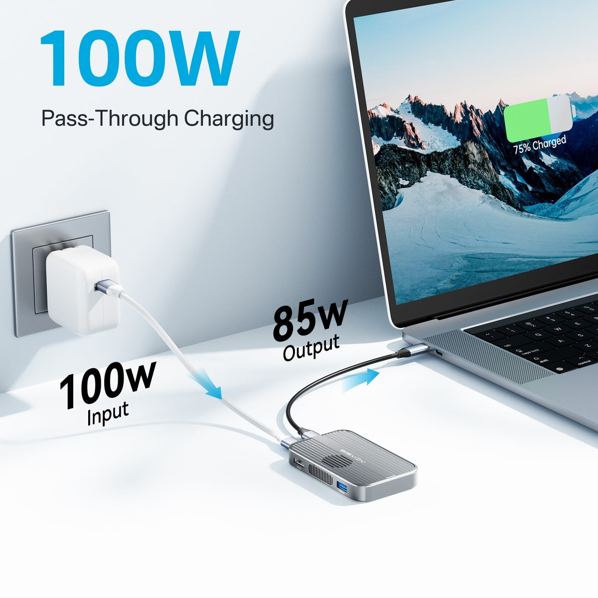 ACASIS 6 in 1 USB-C Hub with 10Gbps M.2 NVMe SSD Enclosure 4K HDMI Magnetic for iPhone