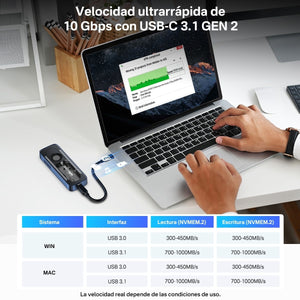 ACASIS M.2 NVMe SSD Enclosure USB-C 10Gbps with Cooling Fan Aluminium Case