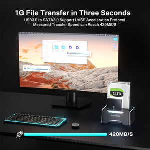 ACASIS Dual Bay 2.5/3.5 Inch SATA HDD SSD Docking Enclosure USB 3.2 5Gbps