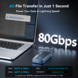 ACASIS 80Gbps USB4 M.2 NVMe SSD Enclosure Thunderbolt 5 Compatible with Cooling Fan