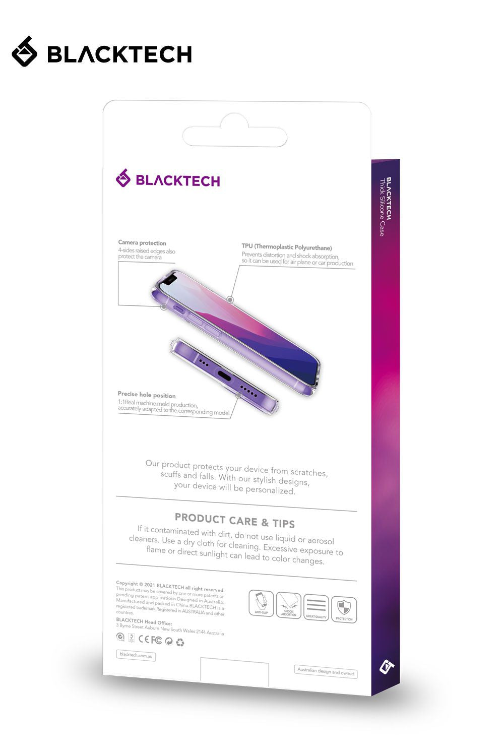 Blacktech Samsung Galaxy S25 Clear Protective Thick Case