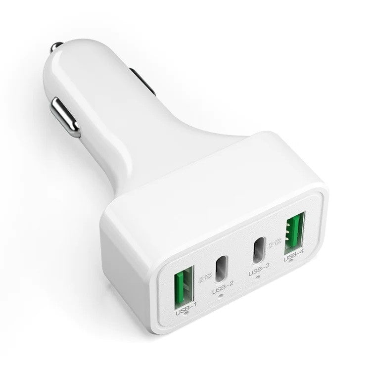 4 Port USB-C + USB 40W Car Charger Adapter Quick Charge