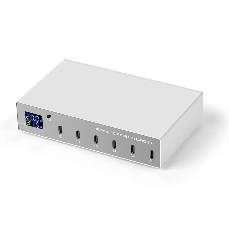 6 Port USB Type-C 140W PD Hub Docking Station Charger