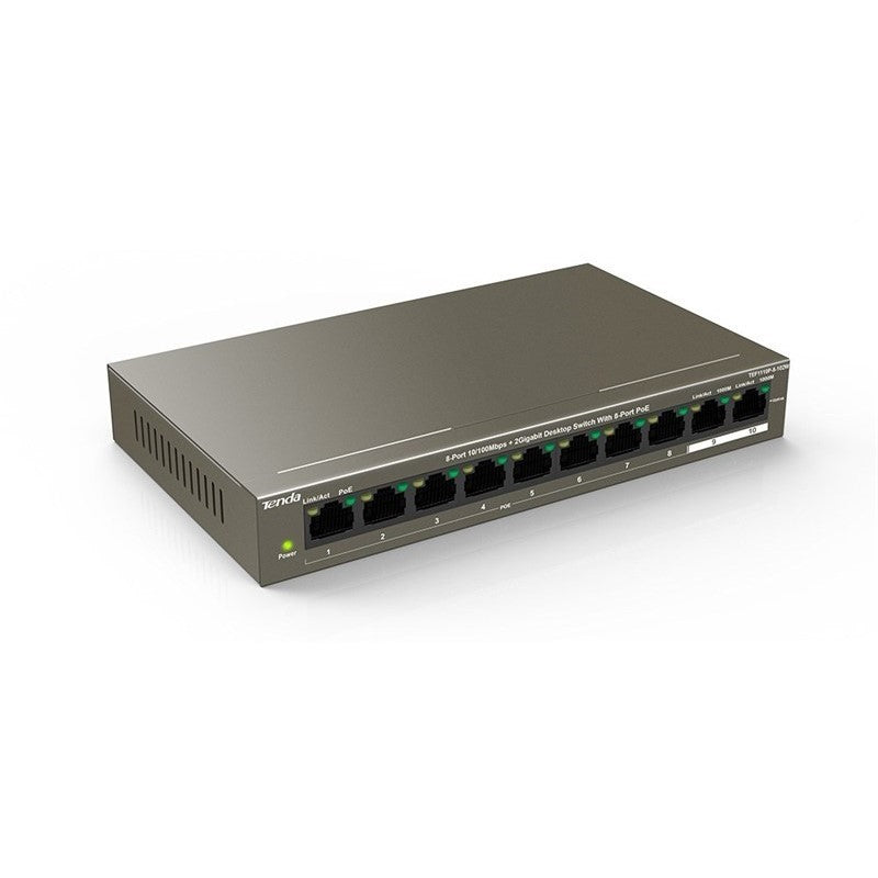 Tenda TEF1110P-8-102W 8 Port Desktop PoE Switch + 2 Gigabit Switch