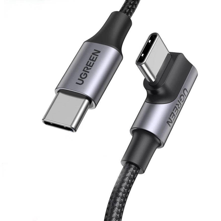 UGREEN 100W USB-C to USB Type-C Cable Right Angle PD Fast Charging Braided Cord