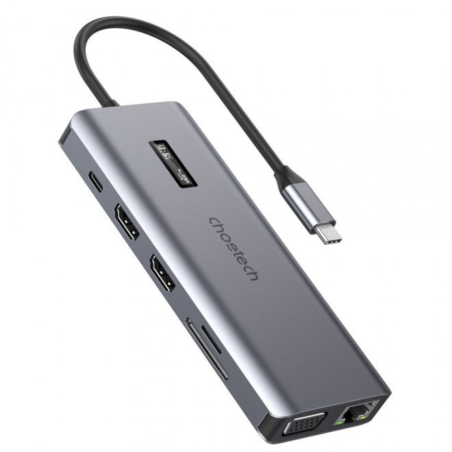 Choetech 12 in 1 USB-C Type-C Hub Adapter Dock HDMI VGA Ethernet for Laptop