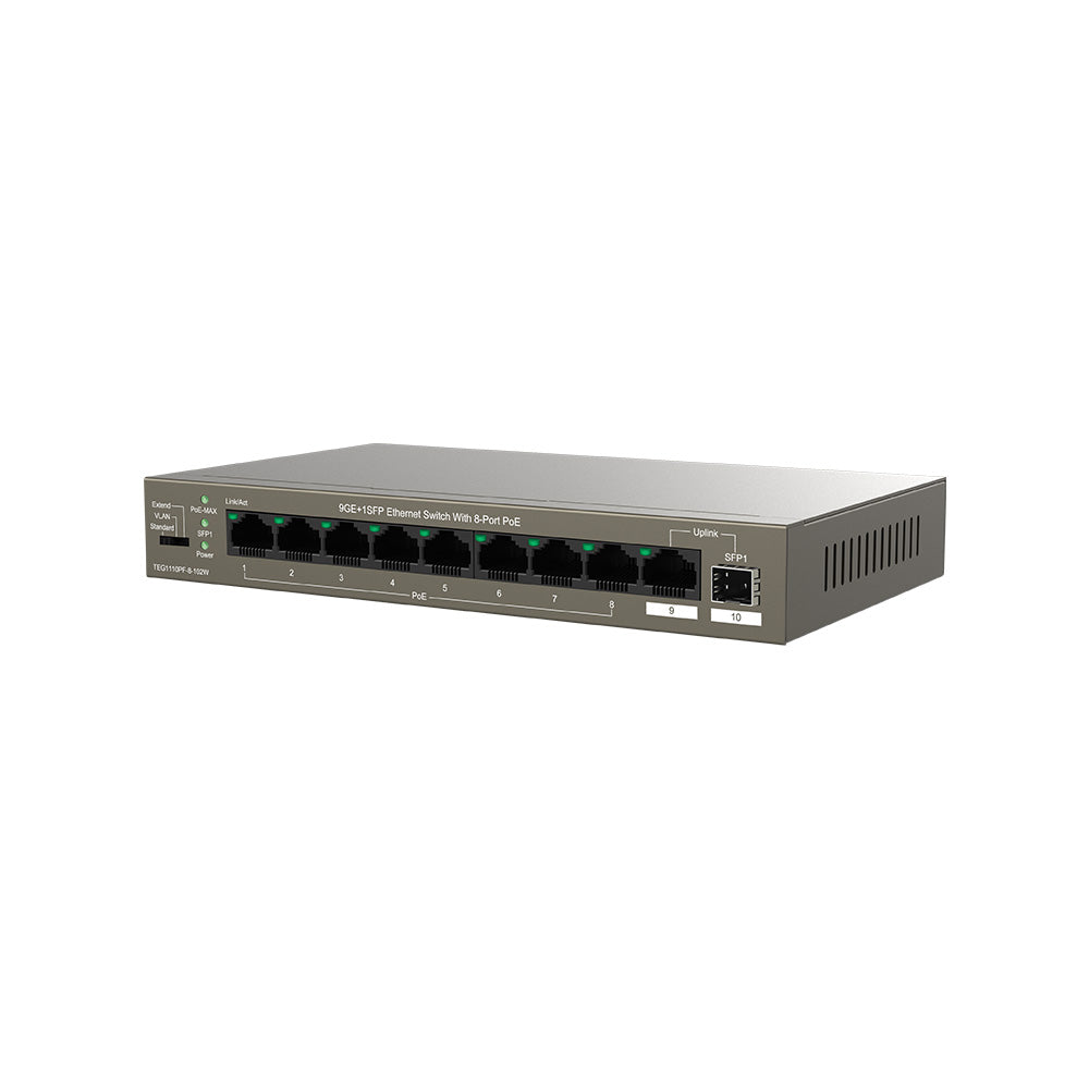 Tenda TEG1110PF-8-102W 9GE + 1SFP Port Gigabit Switch with 8 Port PoE