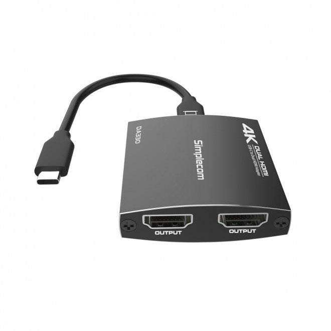 Simplecom USB-C to Dual HDMI MST Adapter 4K/60Hz PD Audio