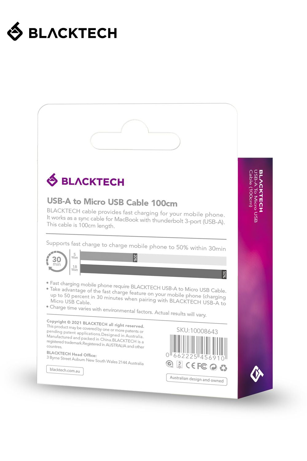 Blacktech Micro-USB 3A Fast Charging Data Cable