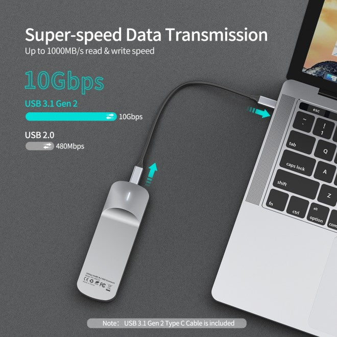 Choetech NVMe PCIe (M Key) M.2 SSD to USB 3.1 Gen 2 Case