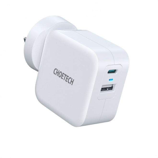 Choetech 38W Dual Port USB + USB-C Type-C Wall Charger