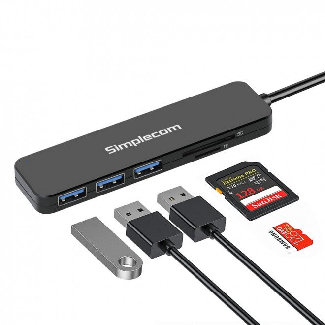 Simplecom 3 Port USB 3.0 Hub with Card Reader