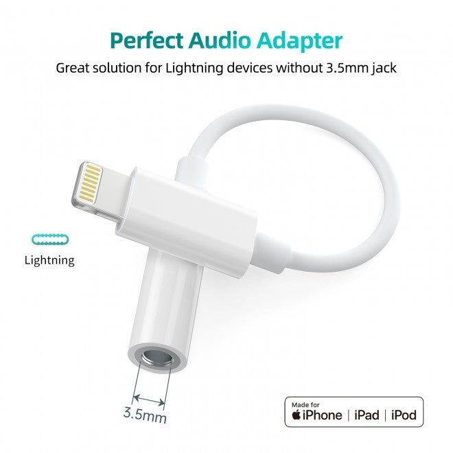 Choetech Lightning to 3.5mm Audio Adapter White