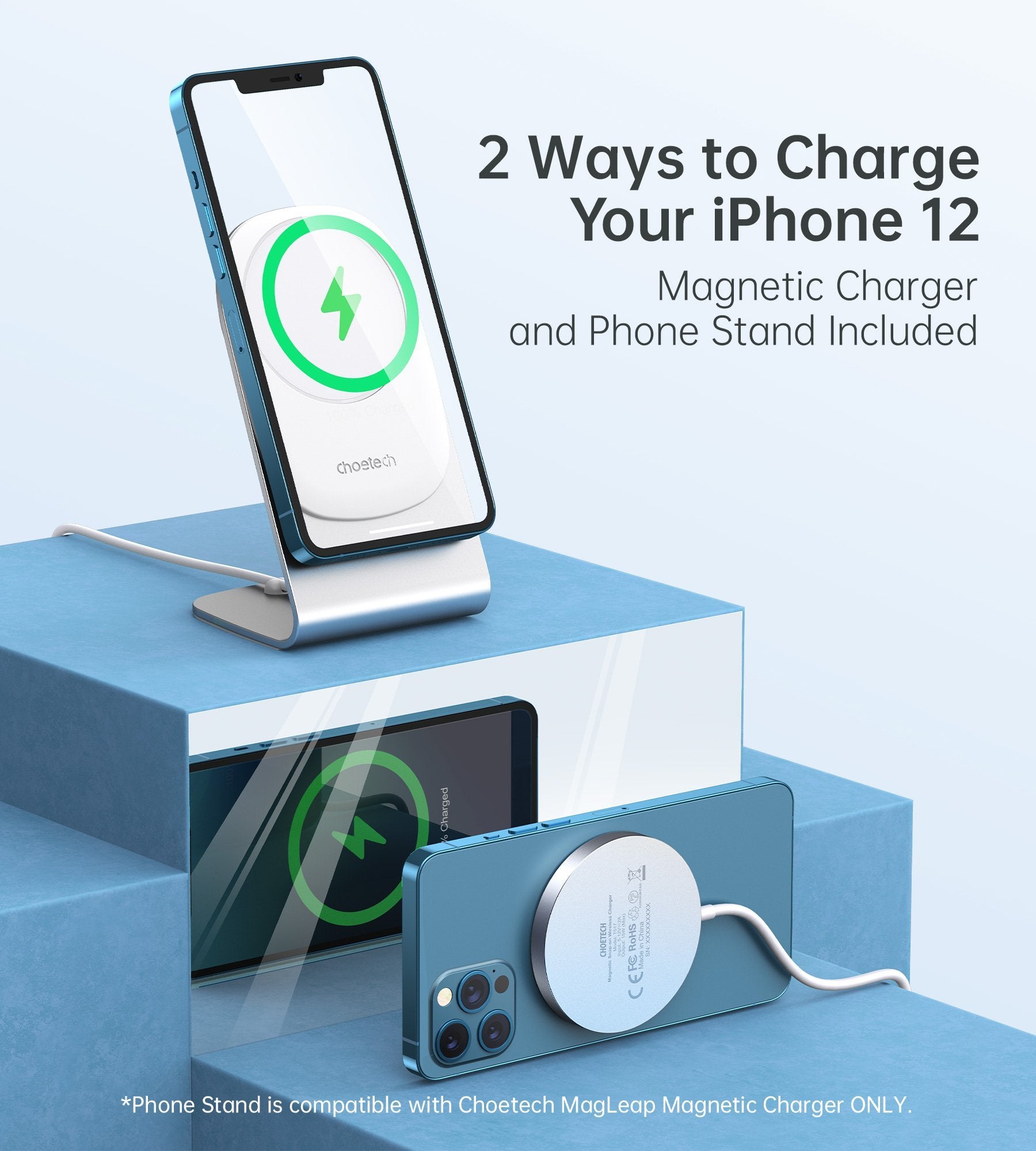 Choetech Magsafe Wireless Magnetic Charger & Holder Stand