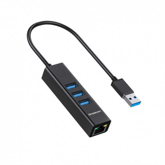 Simplecom 3 Port USB 3.0 HUB with Gigabit Ethernet Adapter