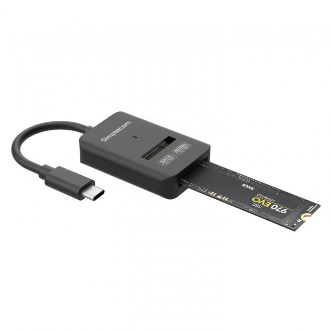 Simplecom 2 in 1 NVMe SATA M.2 SSD to USB C Adapter Converter