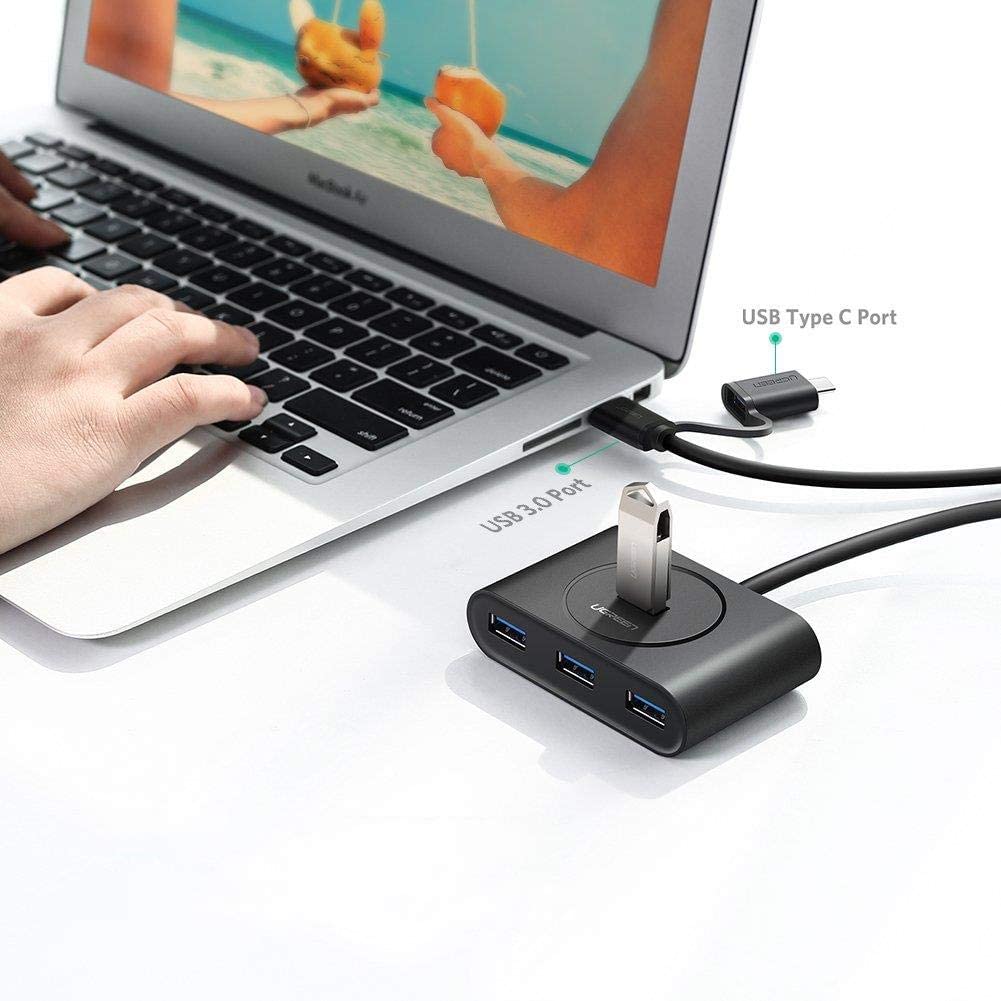 UGREEN 4 Port USB-C 2 in 1 Hub for PC Laptop