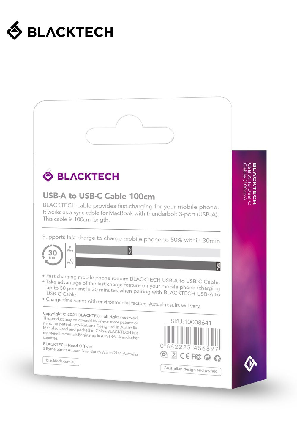 Blacktech USB to USB Type-C Fast Charging Data Cable