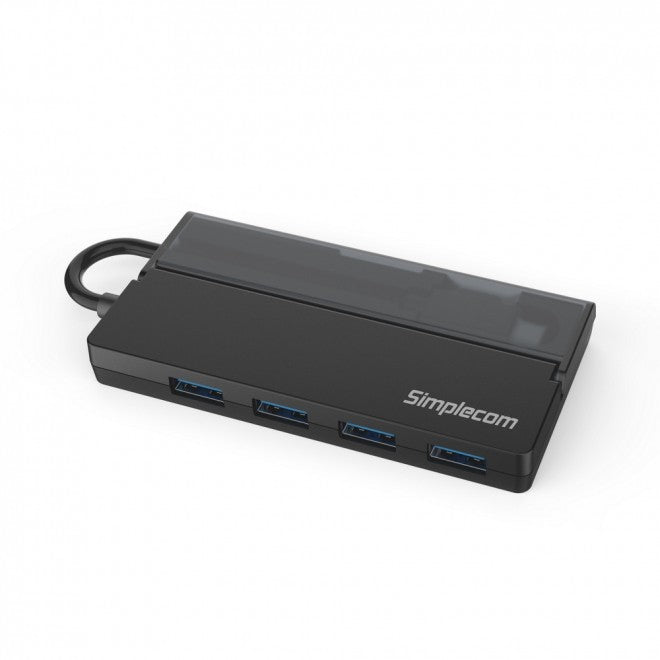 Simplecom USB-C to 4 Port USB-A Hub USB 3.2 Gen1 with Cable Storage