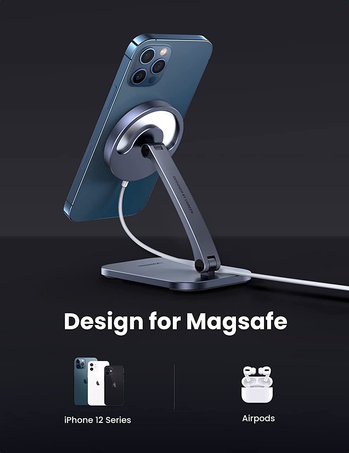 Ugreen Magsafe Magnetic Charger Aluminium Holder for Desk 40290