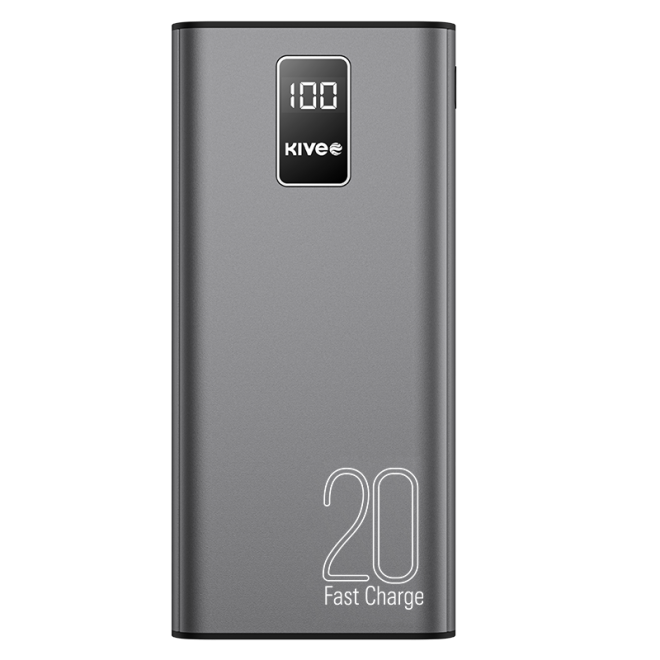 Kivee 20000mAh Fast Charging Power Bank LED Display Black