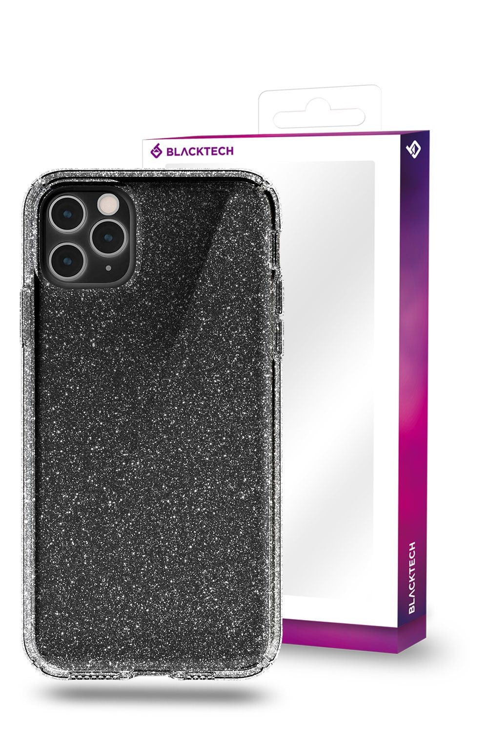 Blacktech iPhone 15 Plus Stay Glitter Thick Rugged Clear Protective Case