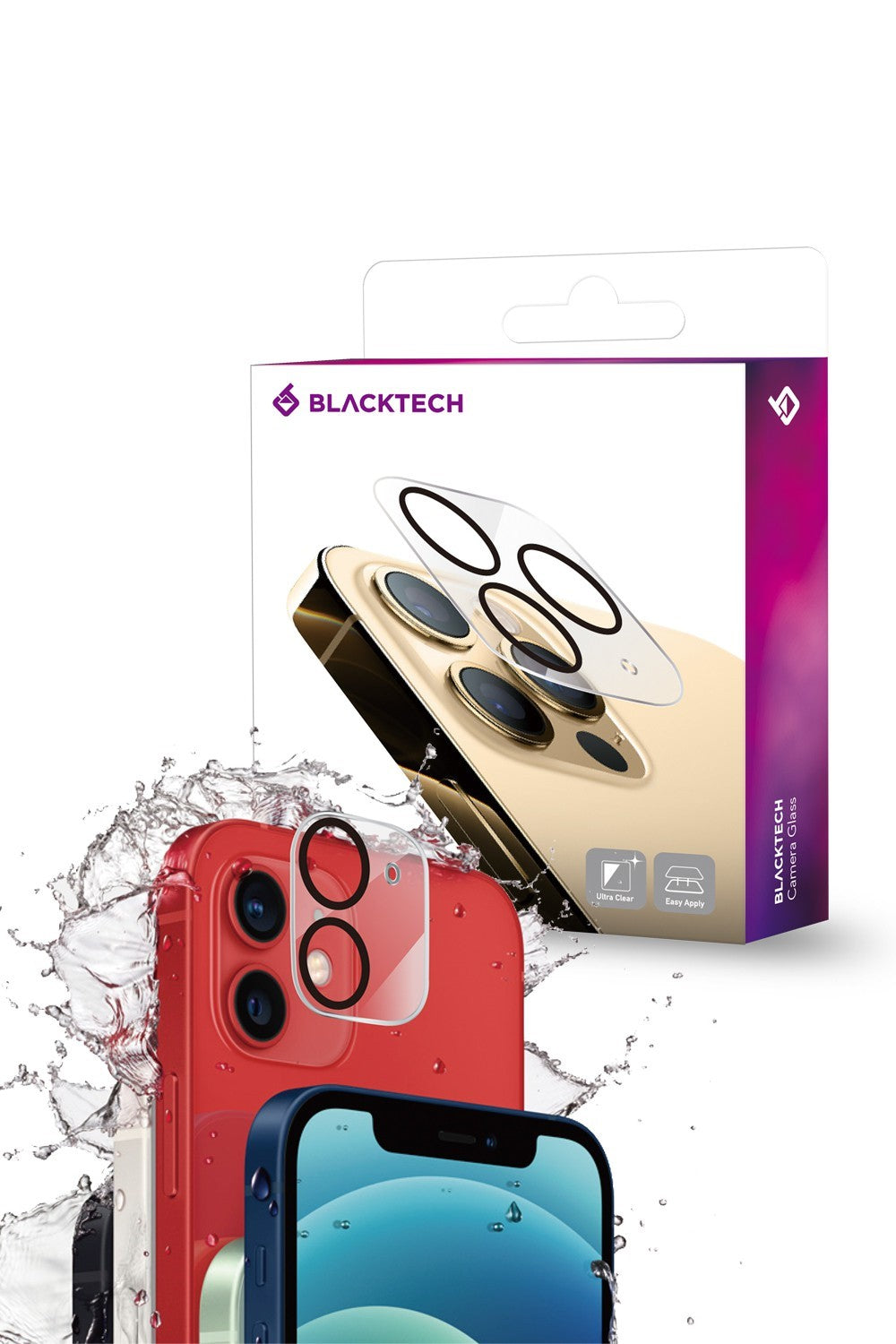 Blacktech iPhone 15 Anti-Glare 9H Glass Camera Protector
