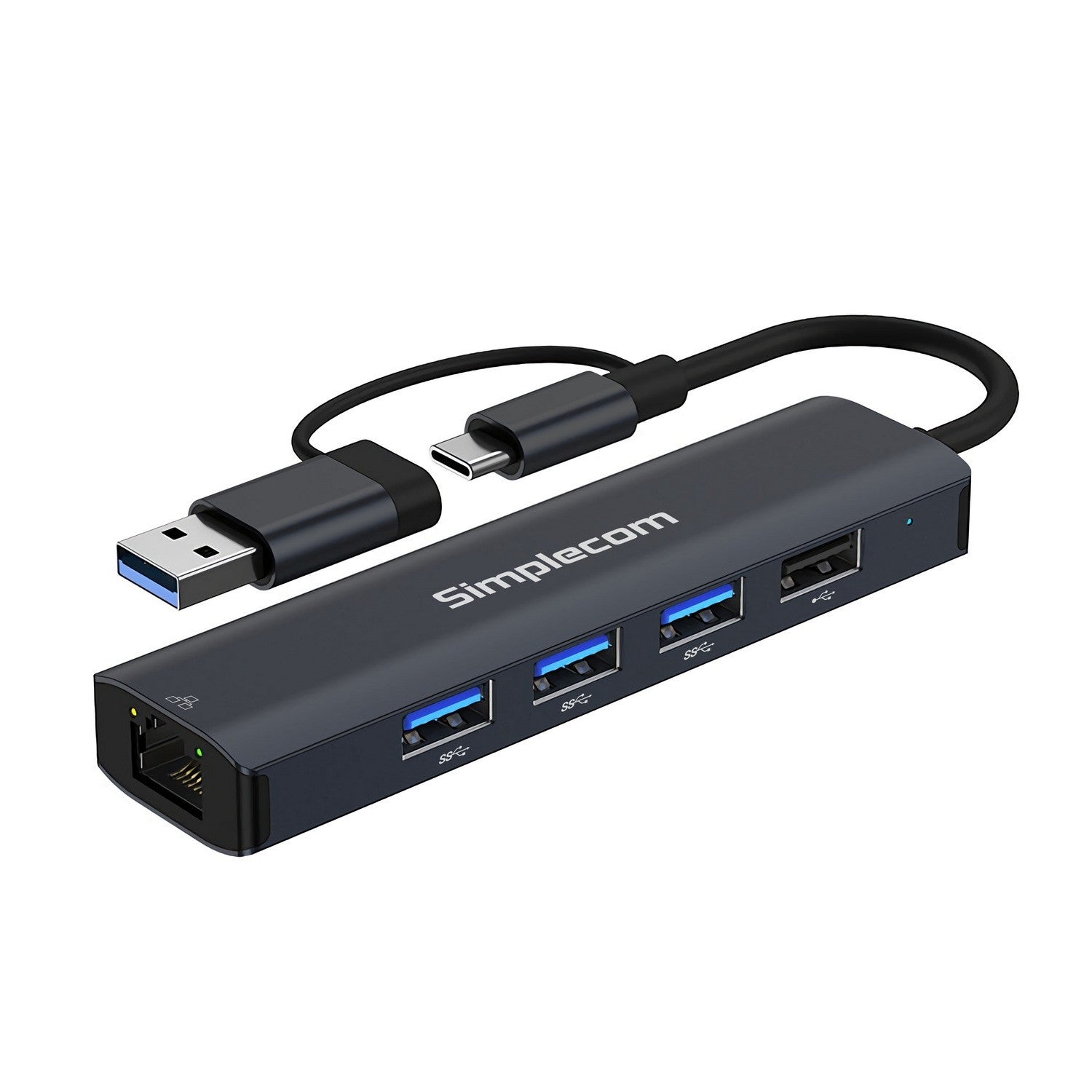 Simplecom 4 in 1 USB-C 4 Port USB 3.0 With Gigabit Ethernet