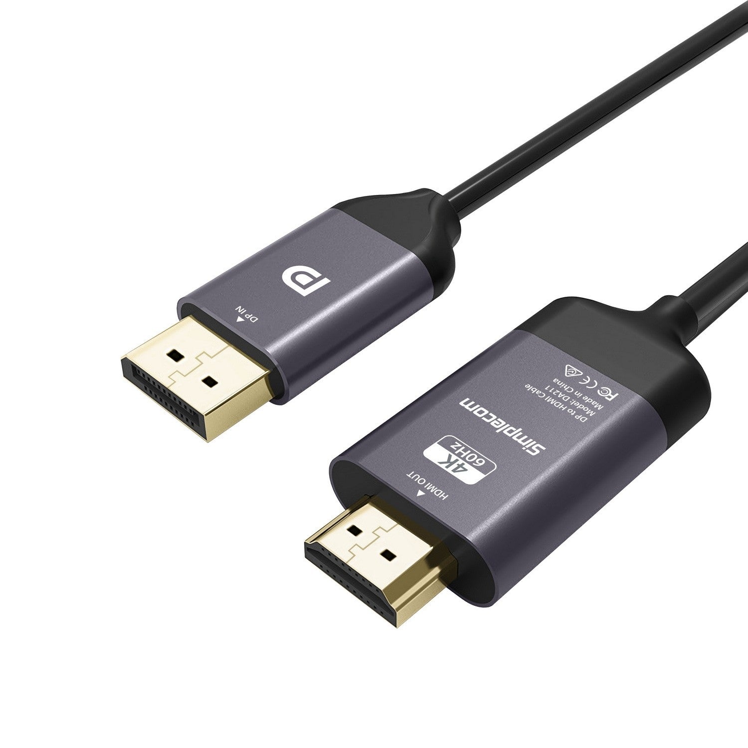 Simplecom Active DisplayPort DP to 4K HDMI Cable 2m
