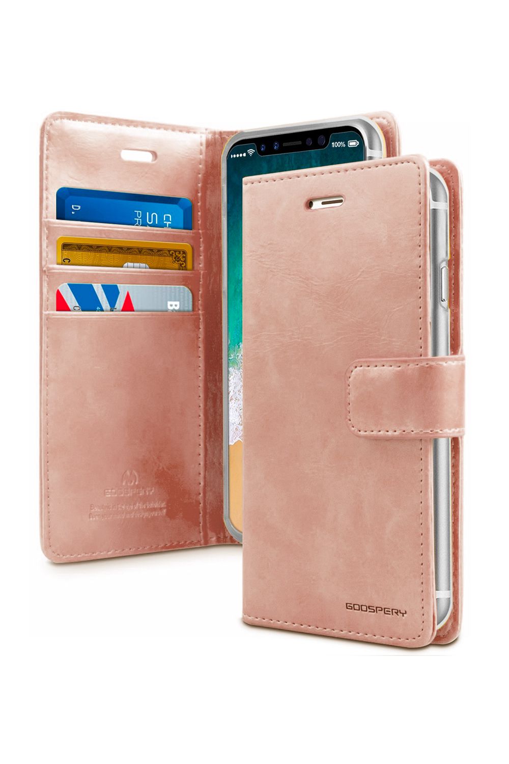 Goospery Mercury iPhone 14 Pro Blue Moon Diary Flip Wallet Case