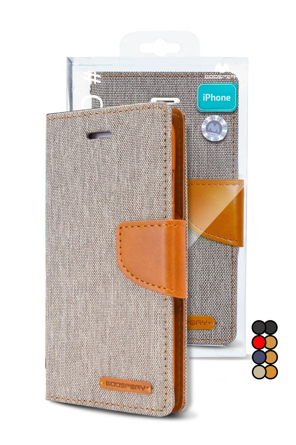 Goospery Mercury iPhone 13 Canvas Wallet Flip Case
