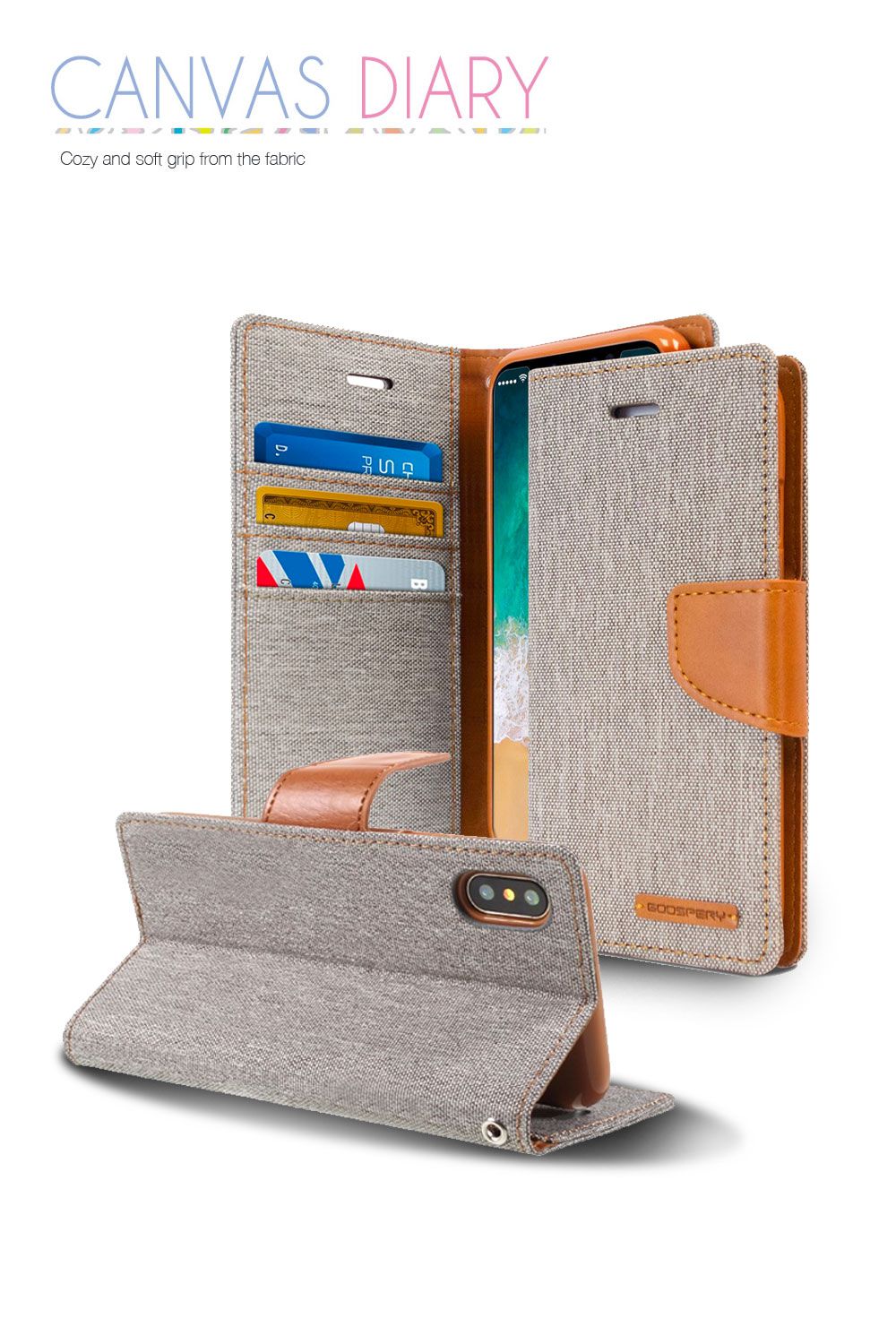 Goospery Mercury Samsung Galaxy S24 Plus Canvas Wallet Flip Case