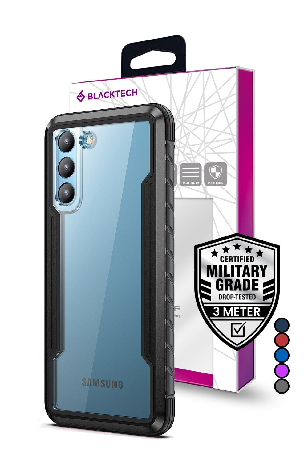 Blacktech Samsung Galaxy S22 Plus Defense Shield Aluminium Alloy Case